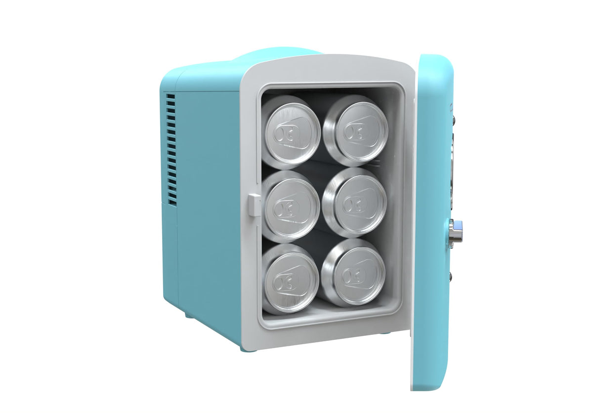 Frigidaire EFMIS171 cans inside demonstrates 4L capacity for beverages.