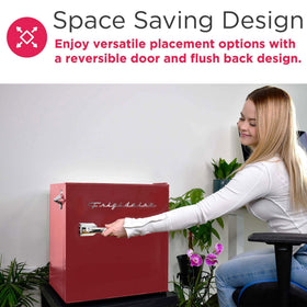 Frigidaire EFR176-RED red retro design suits dorms and offices.