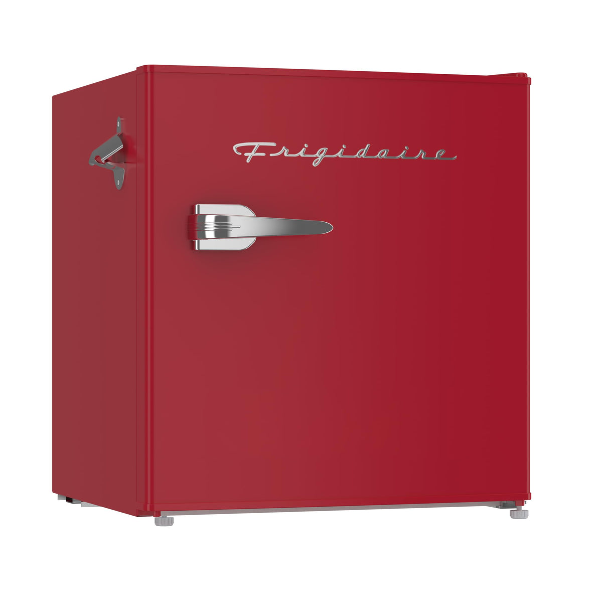 Frigidaire EFR176-RED retro bar fridge with compact footprint for small spaces.
