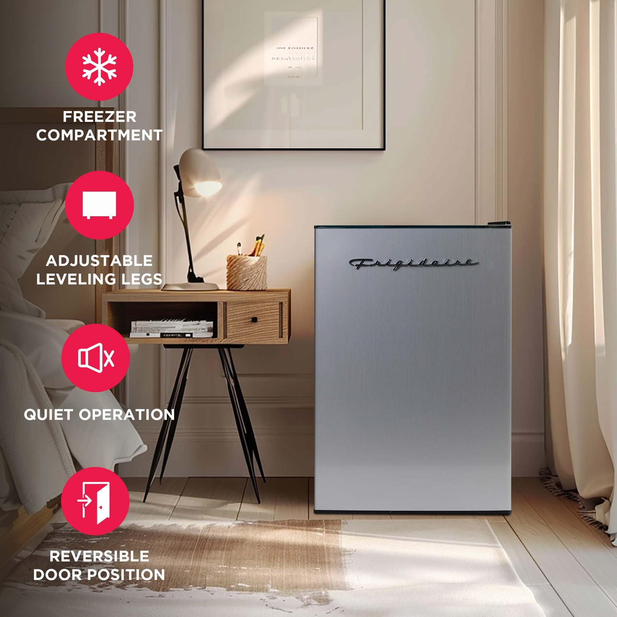 Freezer compartment of Frigidaire EFR285-6COM for added frozen storage.
