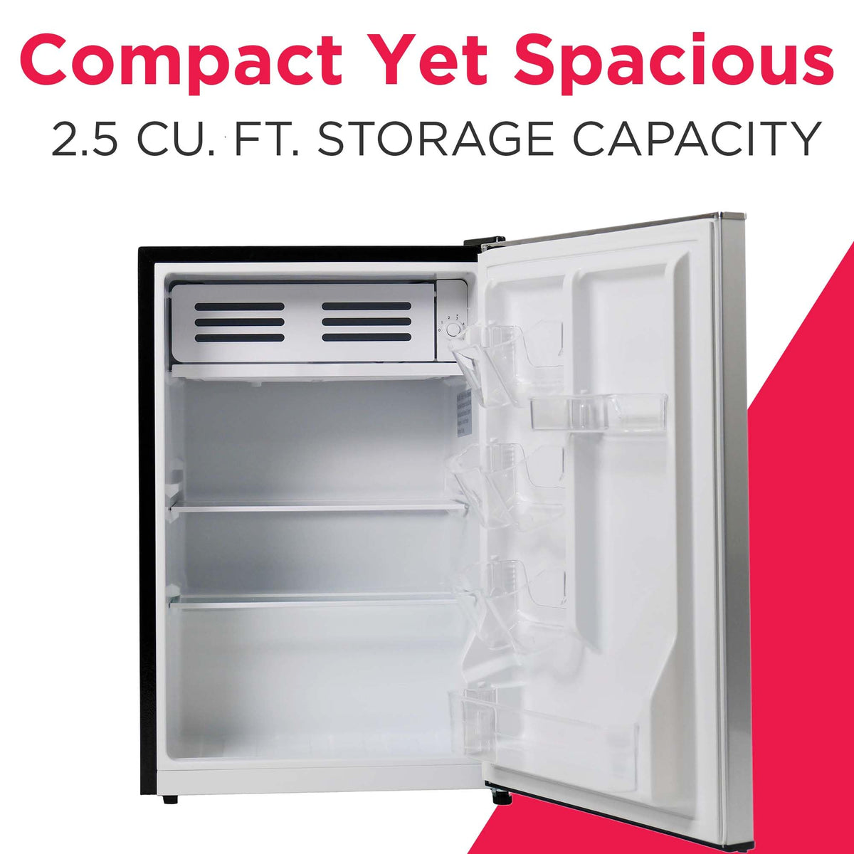 Interior with adjustable shelves for flexible storage in Frigidaire EFR285-6COM.