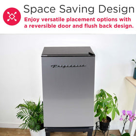 Reversible door design allows versatile installation with Frigidaire EFR285-6COM.
