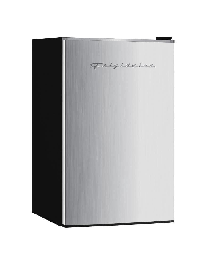 Frigidaire EFR323 interior with shelves and door basket for organized storage.