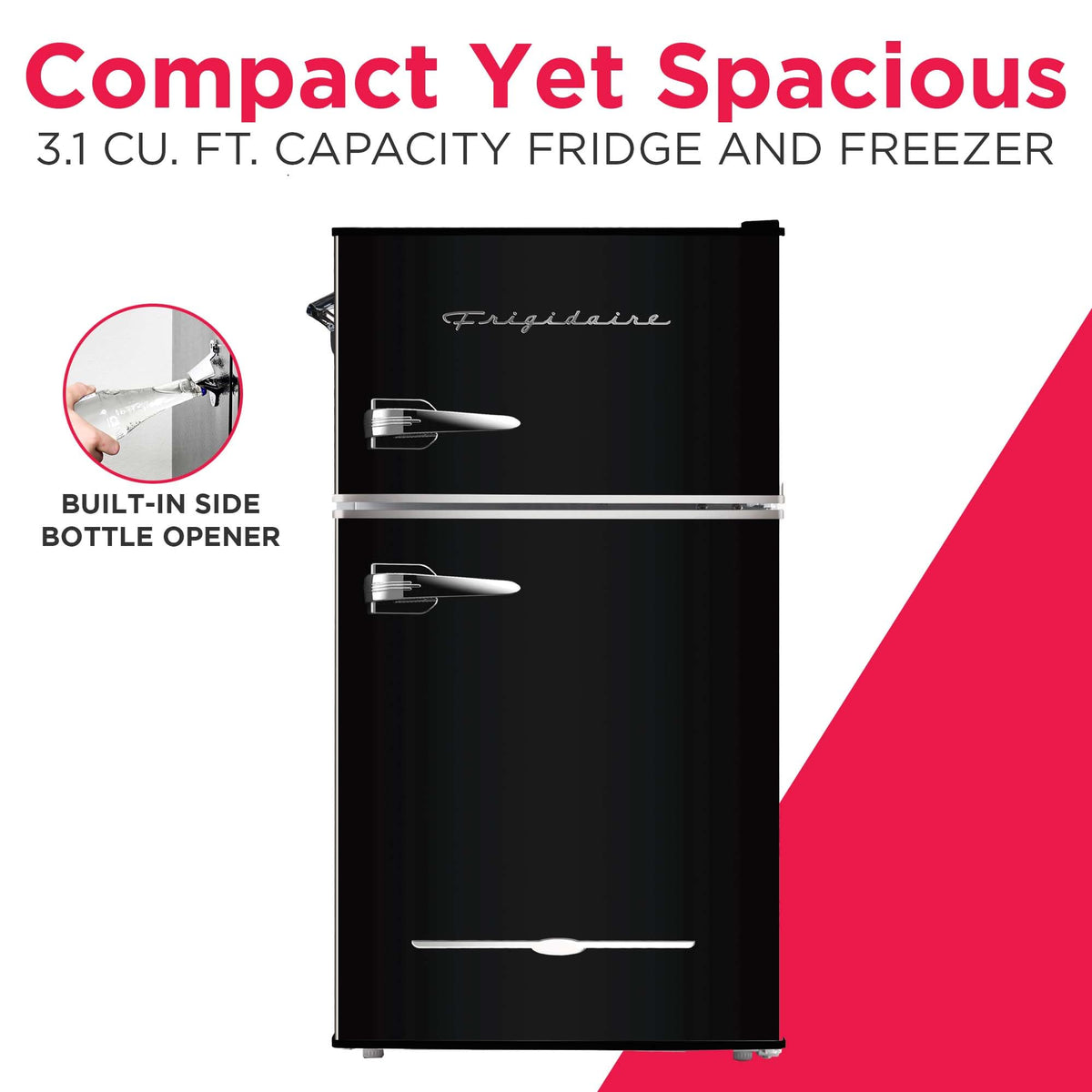 Frigidaire EFR840 top freezer with ice cube tray, ideal for quick cold snacks.