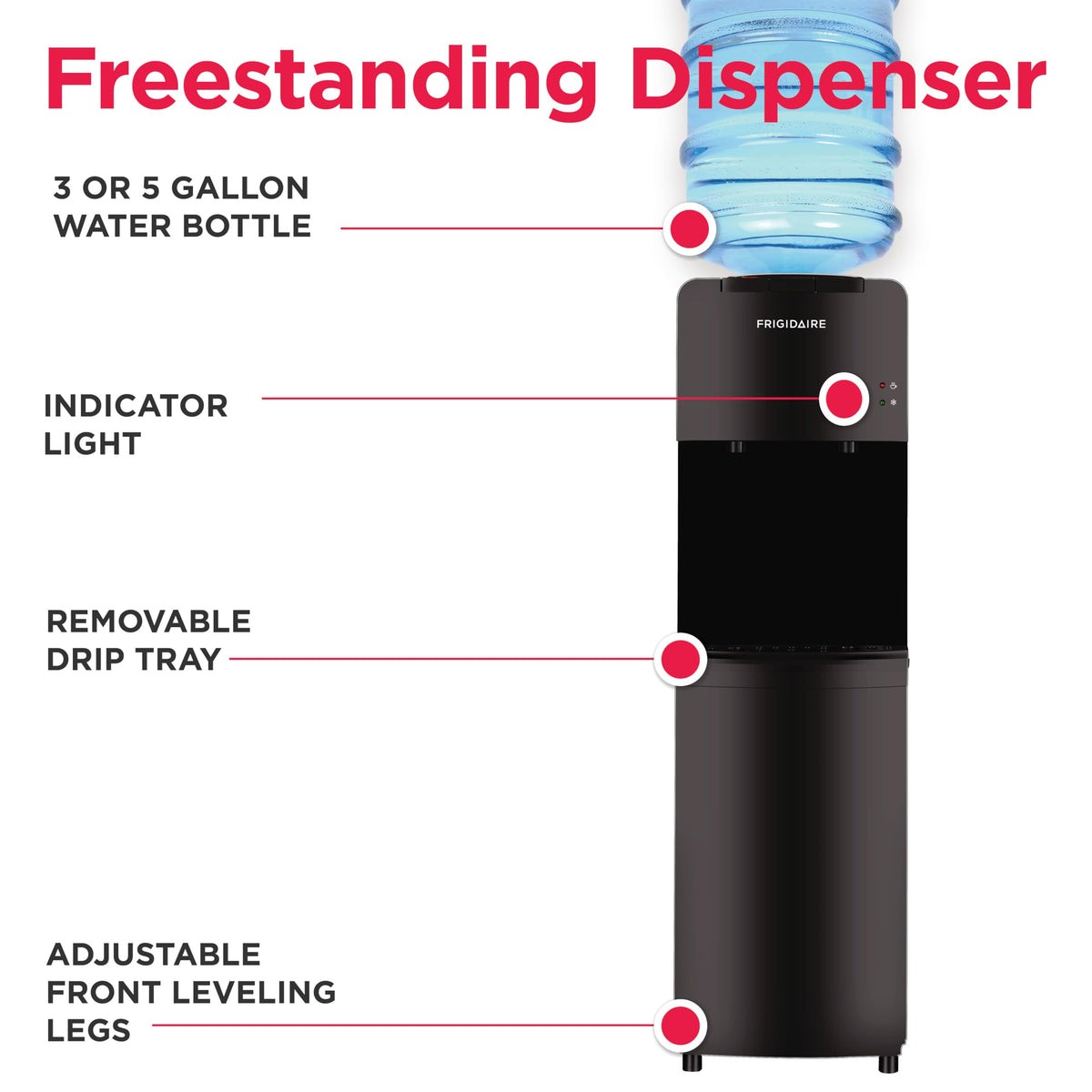 Frigidaire EFWC498 cold water setting delivers refreshing hydration in busy spaces.