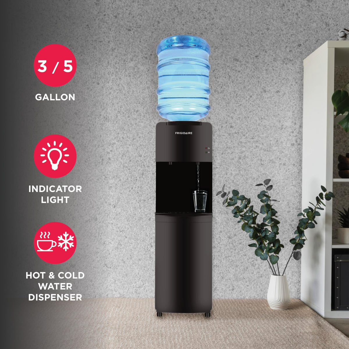 Frigidaire EFWC498 hot water setting provides hot beverages and quick soups.