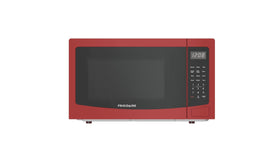 Frigidaire EMW1132-RED front view; stylish red finish for quick meal reheats