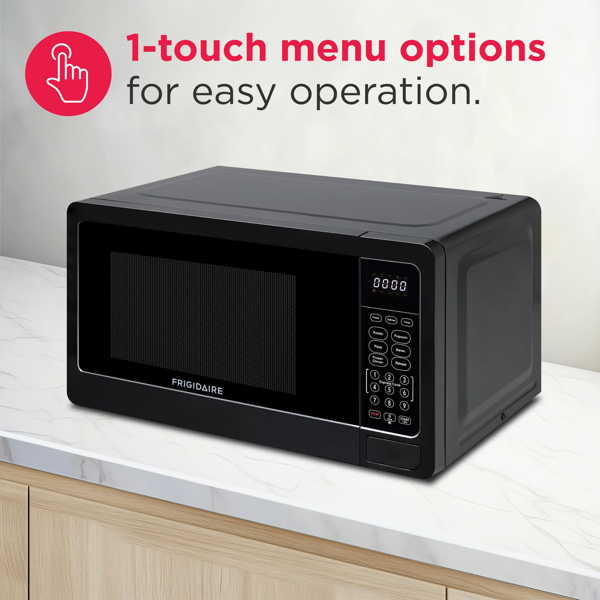 Frigidaire EMW733BLACKAMZ child safety lock helps prevent unintended use.