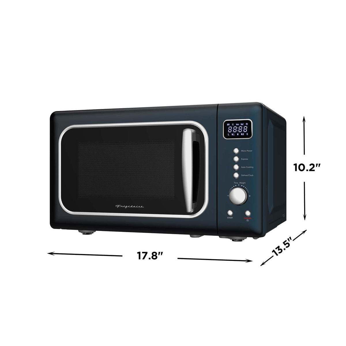 Frigidaire EMW788RETRO azure interior view reveals compact cooking space