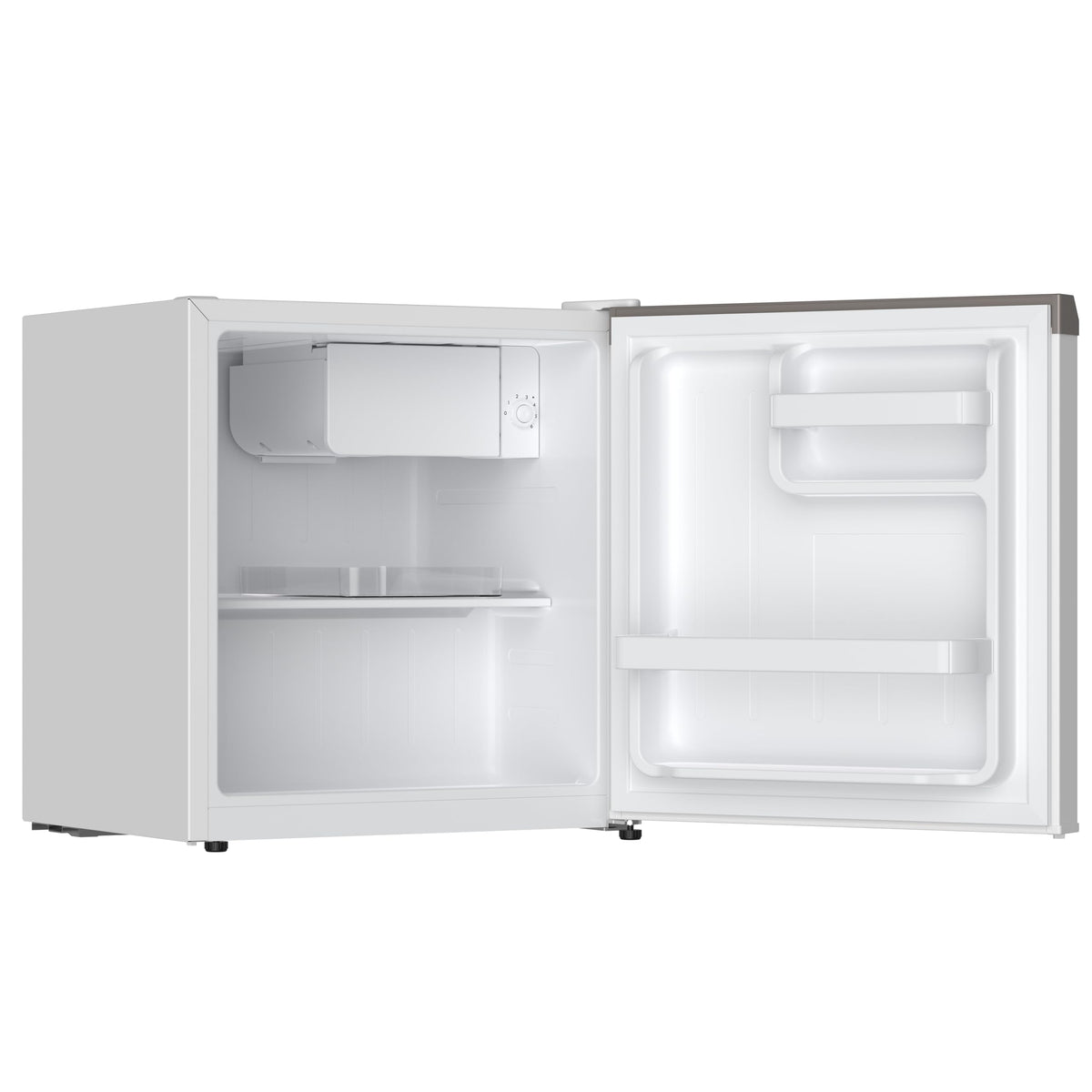 Frigidaire energy-saving mini fridge highlights low annual energy use.