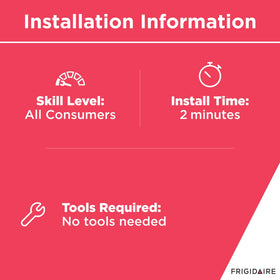 Compact dimensions and weight help verify compatibility with Frigidaire appliances.