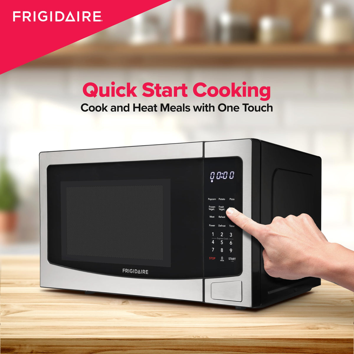 Frigidaire microwave auto-cook menu simplifies snacks and meals with presets