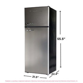 Frigidaire platinum design with chrome trim adds upscale appeal.