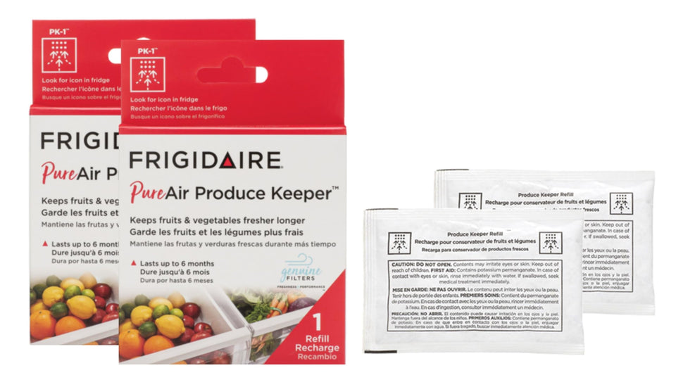 Frigidaire Pure Air 2-pack Produce Keeper in white keeps produce fresher longer by absorbing ethylene