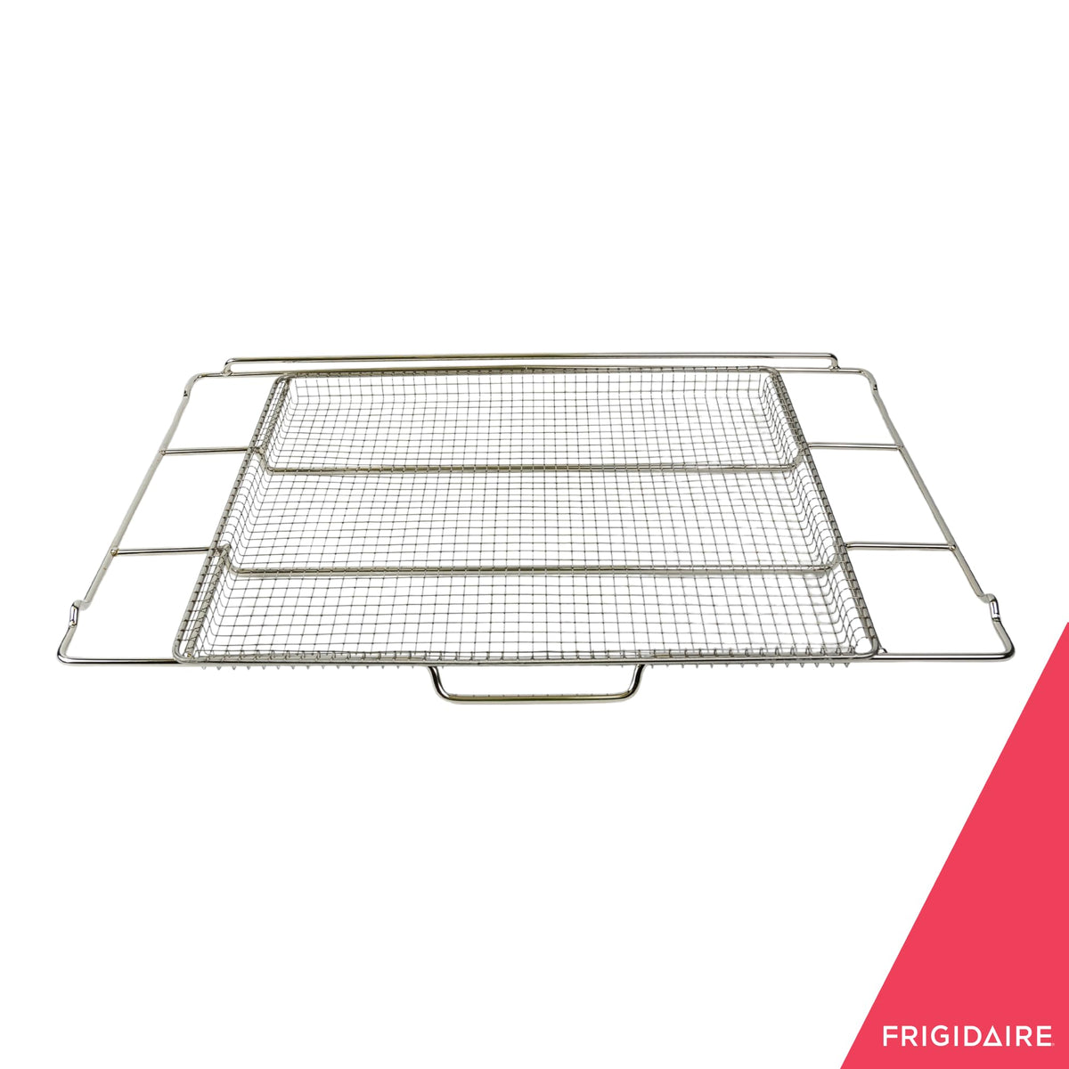 Frigidaire ReadyCook air fry basket highlights crisping potential for homestyle meals.