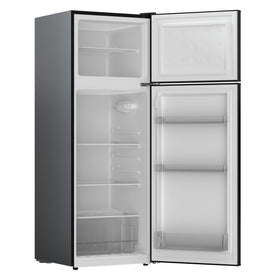 Frigidaire retro fridge freezer shelf adapts to various item sizes