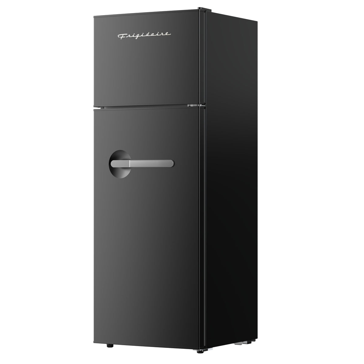 Frigidaire retro fridge with glass shelves offers flexible storage and easy viewing