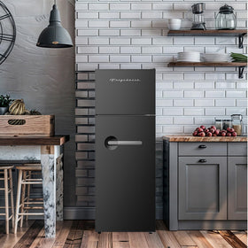 Frigidaire retro fridge interior light helps find items quickly