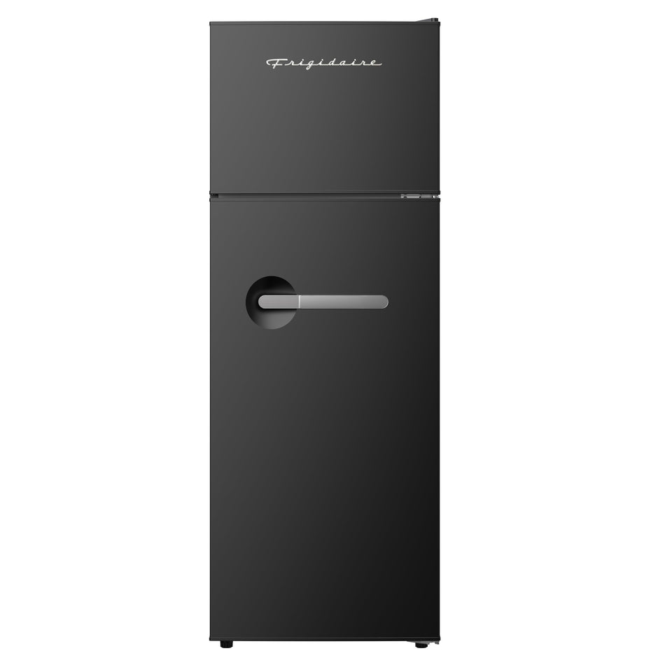 Frigidaire retro fridge with top-freezer for quick access in small kitchens
