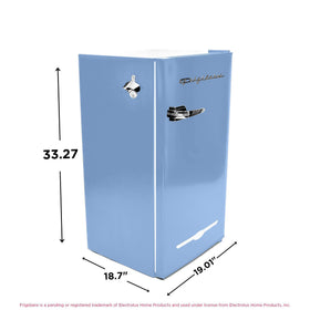 Frigidaire Retro Compact Fridge chiller compartment keeps ice and frozen treats ready.