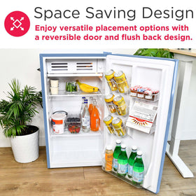 Frigidaire Retro Compact Fridge compact design suits dorms, offices, and small cabins.