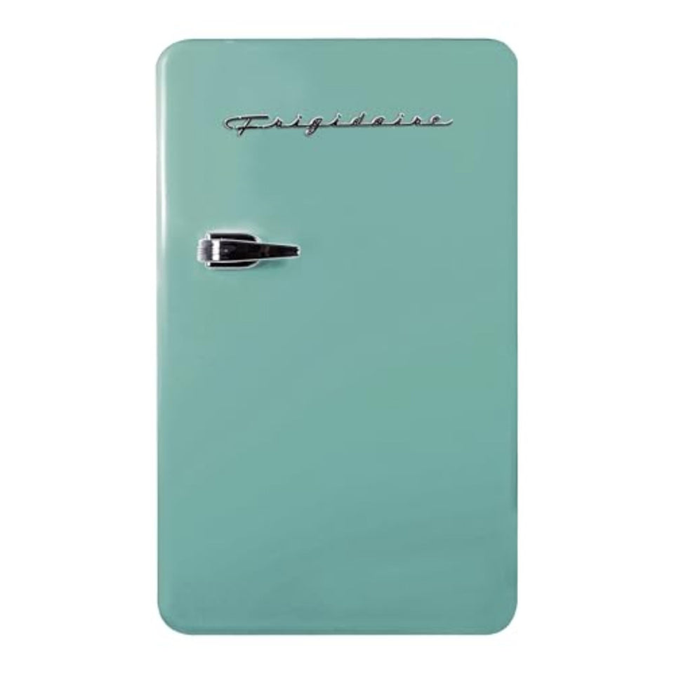 Frigidaire Retro Compact Refrigerator mint front view with built-in bottle opener