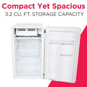 Frigidaire Retro Compact Refrigerator interior with removable shelves for flexible storage