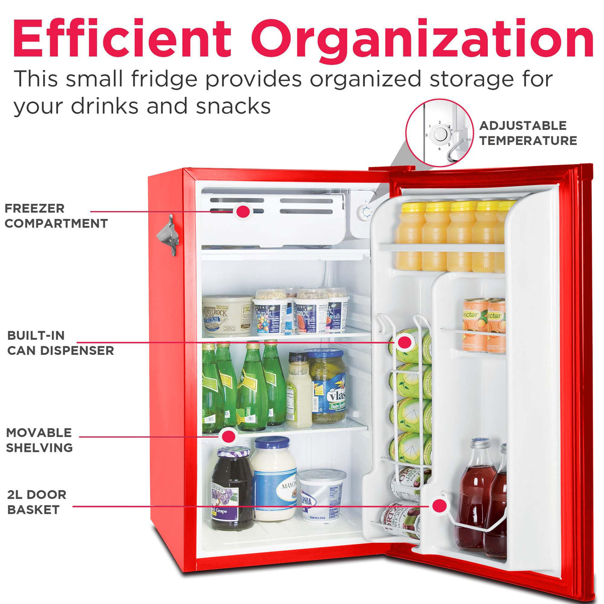 Frigidaire retro fridge dispense-a-can feature enables quick drinks