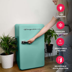 Frigidaire Retro Refrigerator removable shelves for flexible organization