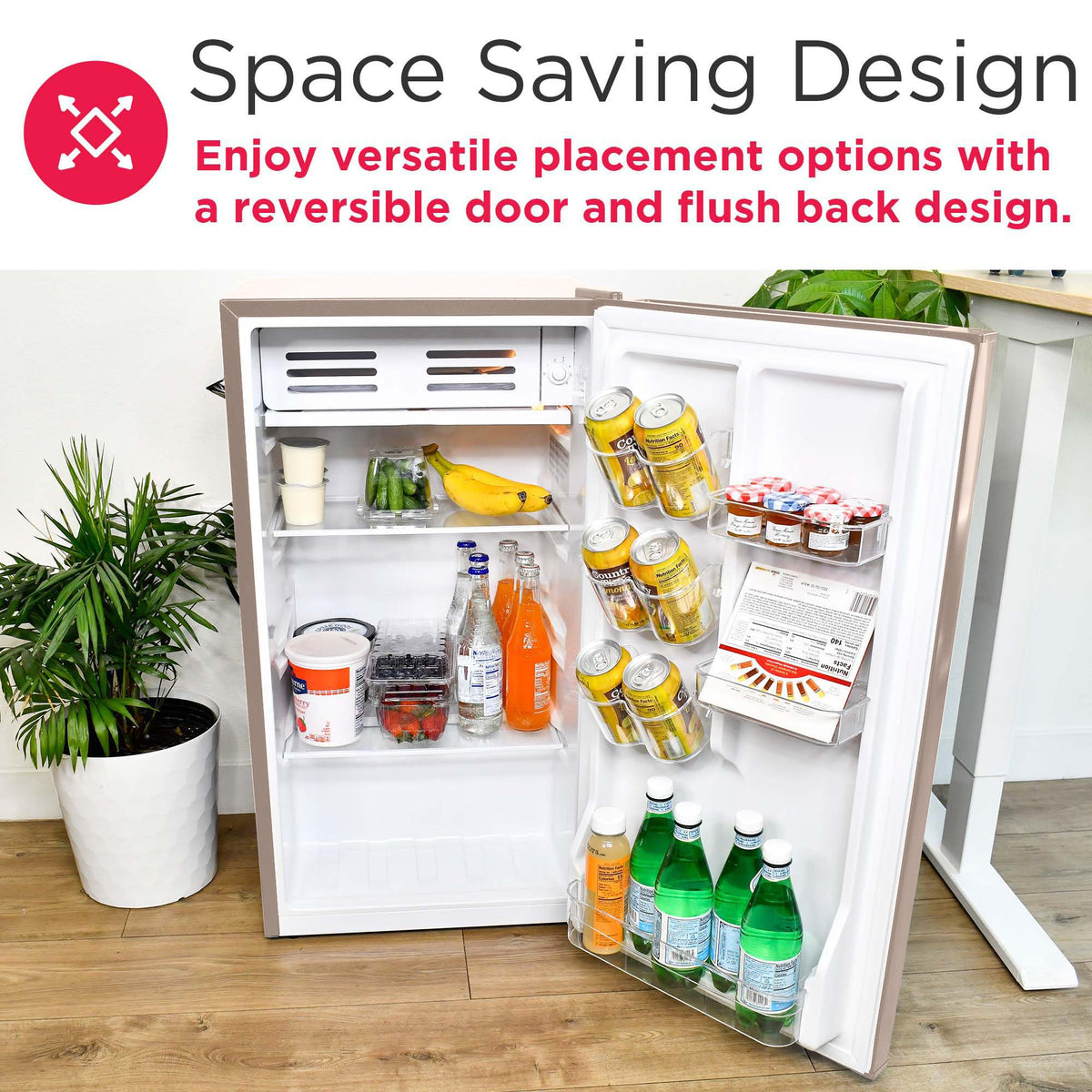 Frigidaire Retro Fridge coral dorm or office use highlighting portability.
