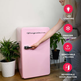 Frigidaire retro fridge removable shelves for easy cleanup