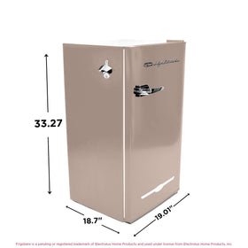 Frigidaire Retro Fridge coral reversible door for flexible placement.