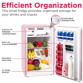 Frigidaire retro fridge top freezer compartment for chilled meals