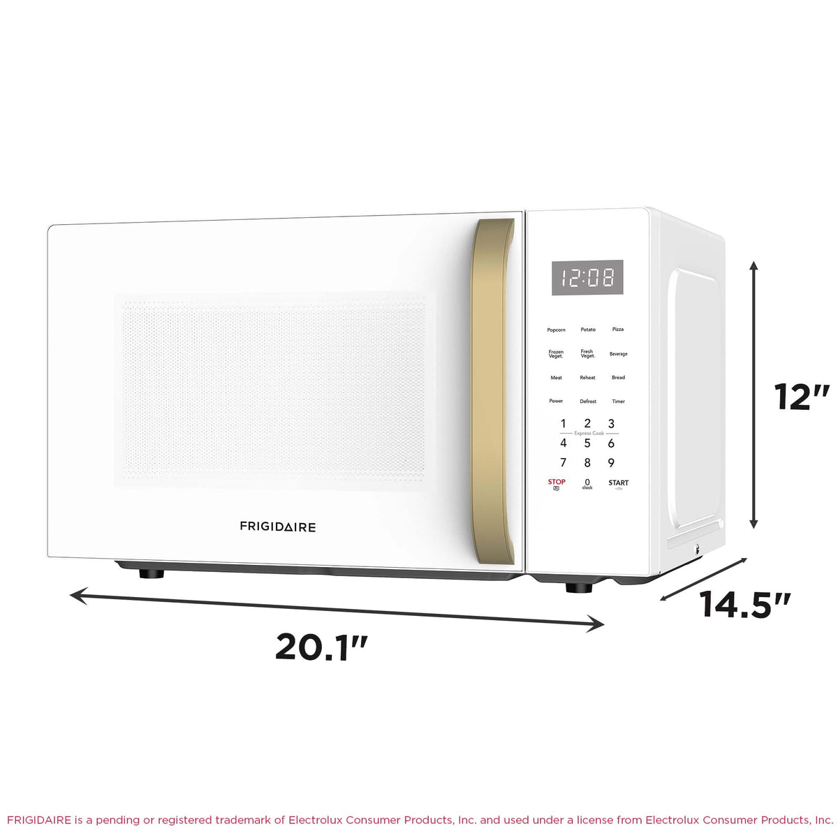 Frigidaire Retro Microwave WhiteGold auto cook menus for one-touch meal prep