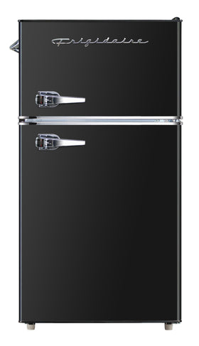 Frigidaire retro mini fridge front view highlighting compact size ideal for dorms or offices with freezer