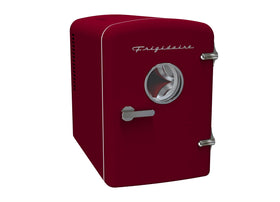 Frigidaire Retro Mini Fridge viewing window for quick content checks and easy access.