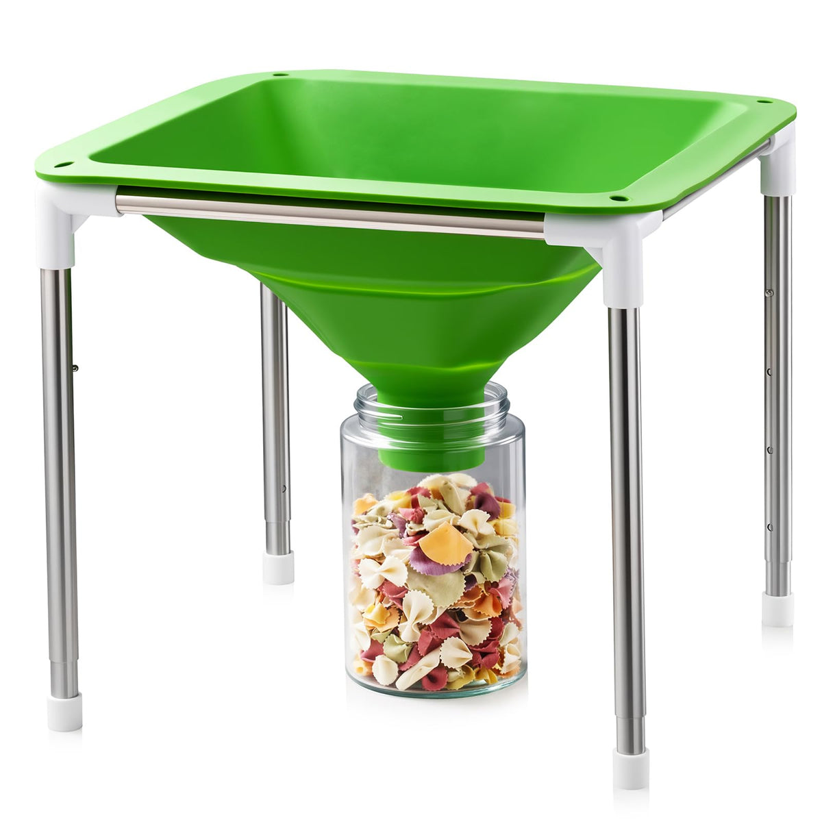 Friheten extra-large silicone collapsible funnel with Harvest Right stand for easy loading