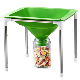 Friheten extra-large silicone collapsible funnel with Harvest Right stand for easy loading