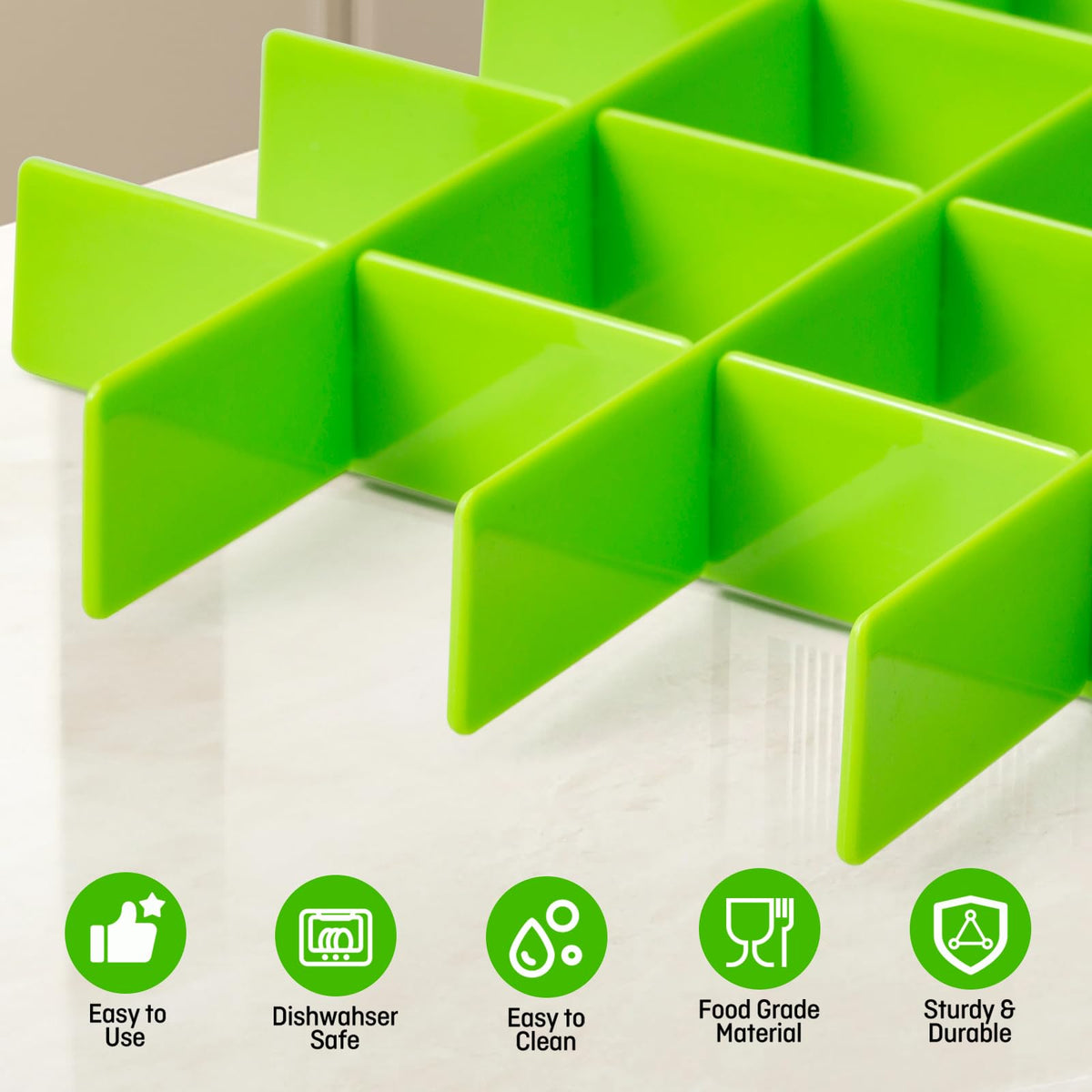 Friheten BPA-free HDPE dividers safe for frozen food contact