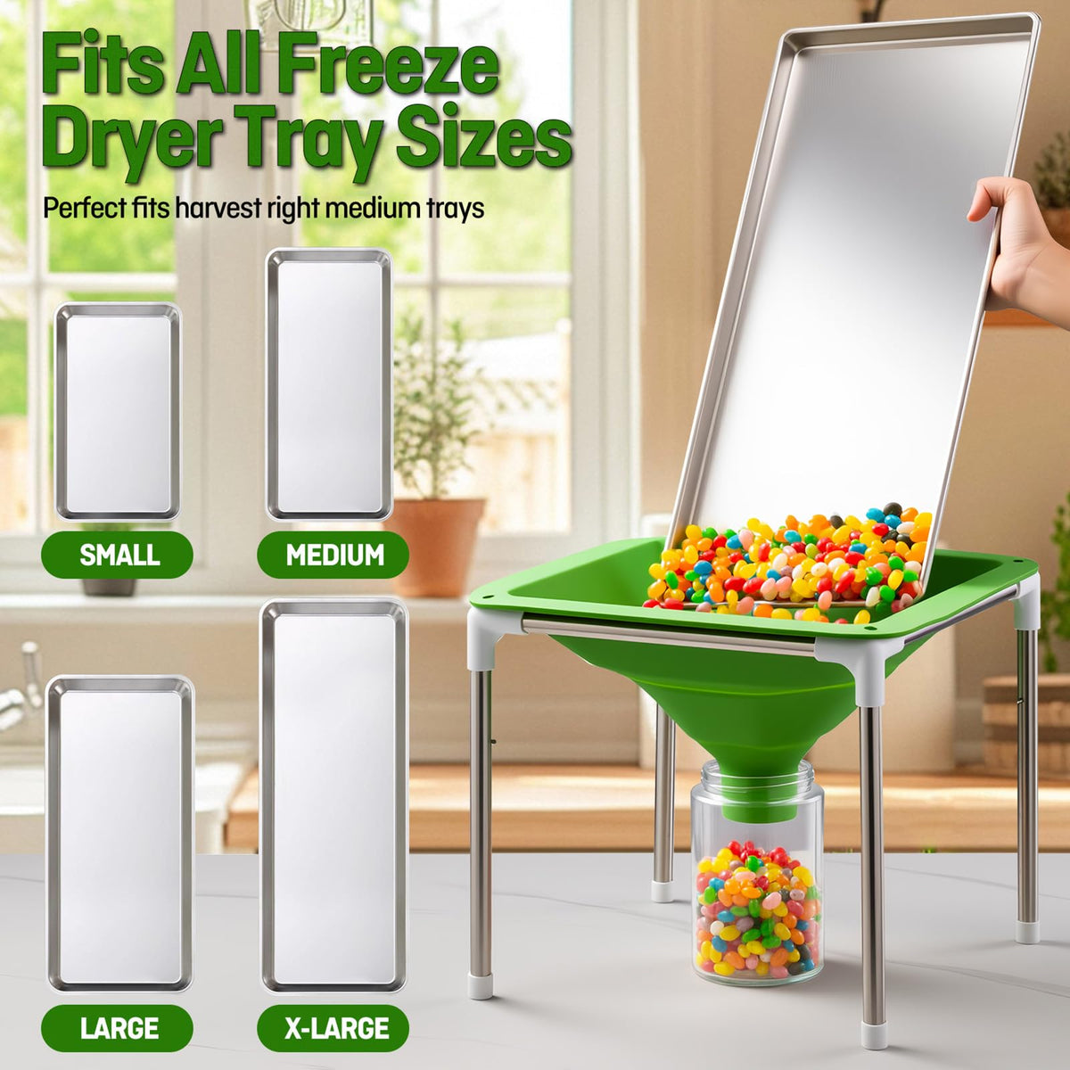 Friheten funnel transfer to mylar bags keeps prep tidy