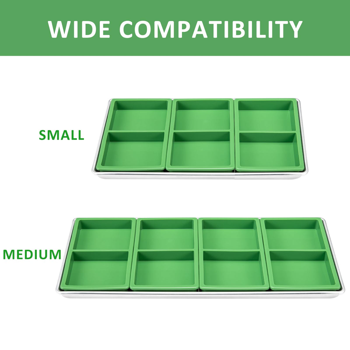 Friheten tray divider enabling uniform paste sizing for freeze drying.