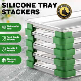 Friheten silicone tray stackers showing stable design for aligned trays