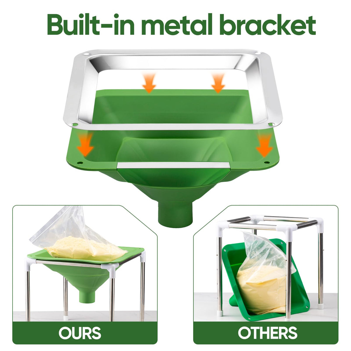 Friheten wide-mouth collapsible funnel for quick transfers