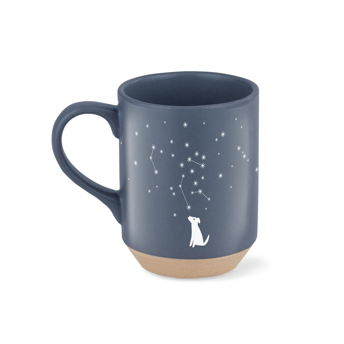 Fringe Studio Celestial Dog Mug side view highlights celestial motif for tea moments