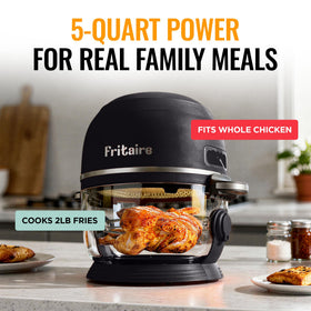 Fritaire 9-in-1 presets include air fry, bake, roast, broil, reheat, dehydrate
