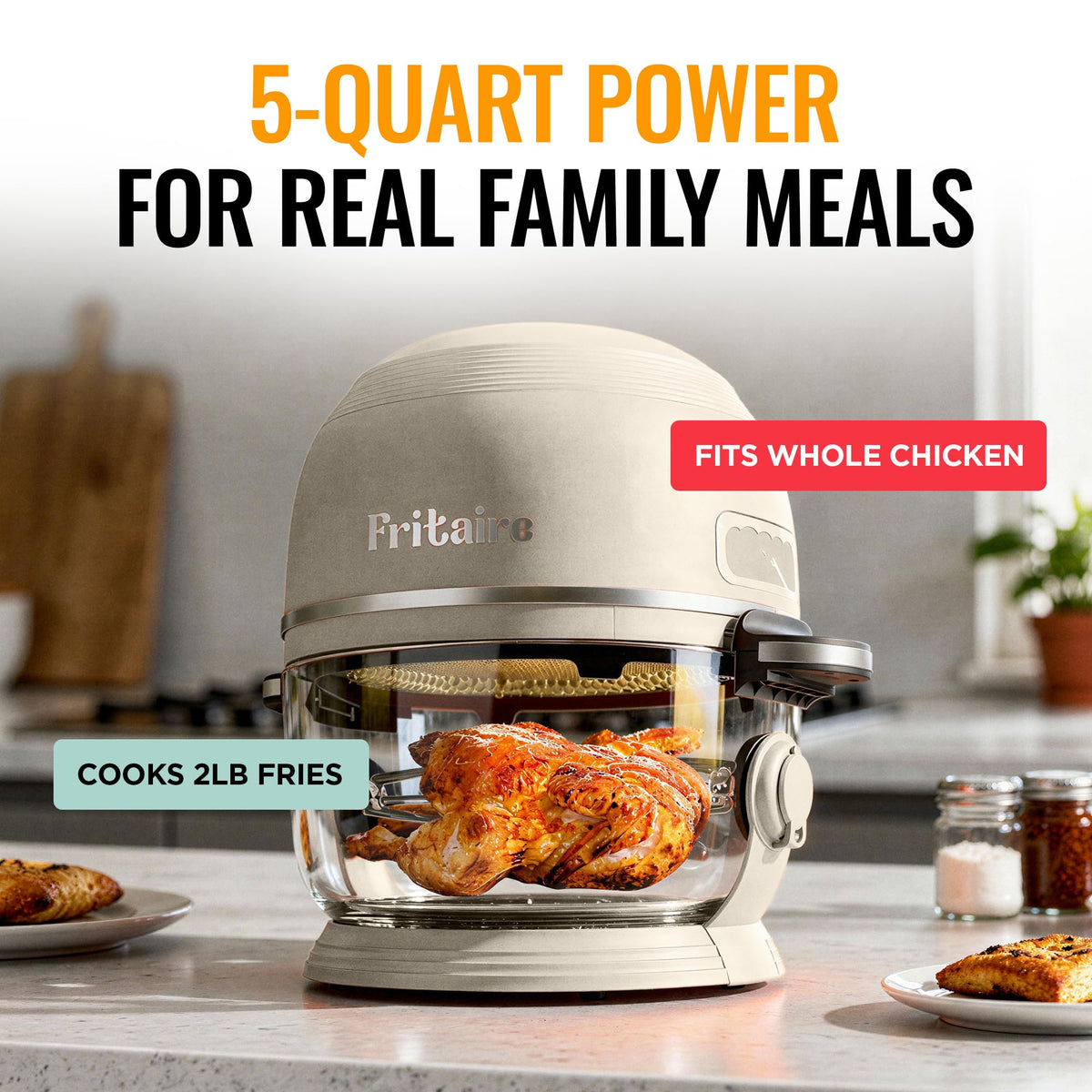 Fritaire Non-Toxic Air Fryer Pro BPA-free, Teflon-free construction ensures safety.