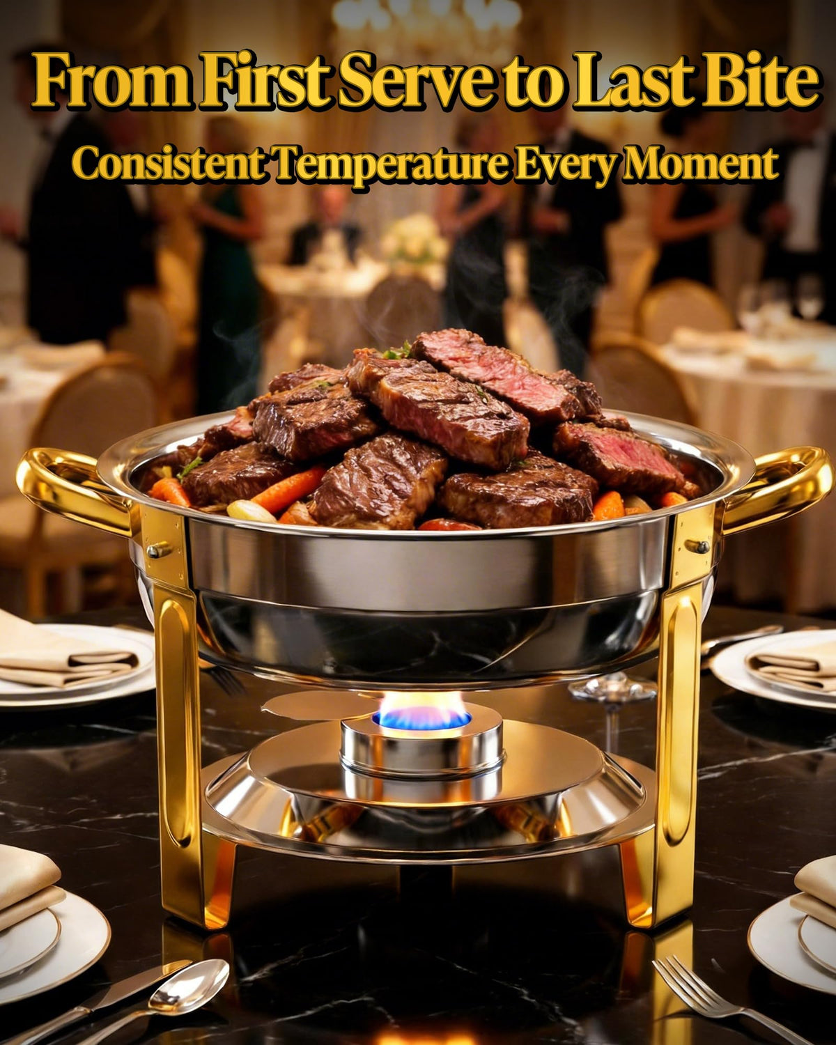 Frizoky chafing dish 6QT silver round ideal for upscale events