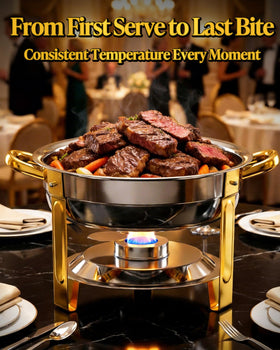 Frizoky chafing dish 6QT silver round ideal for upscale events