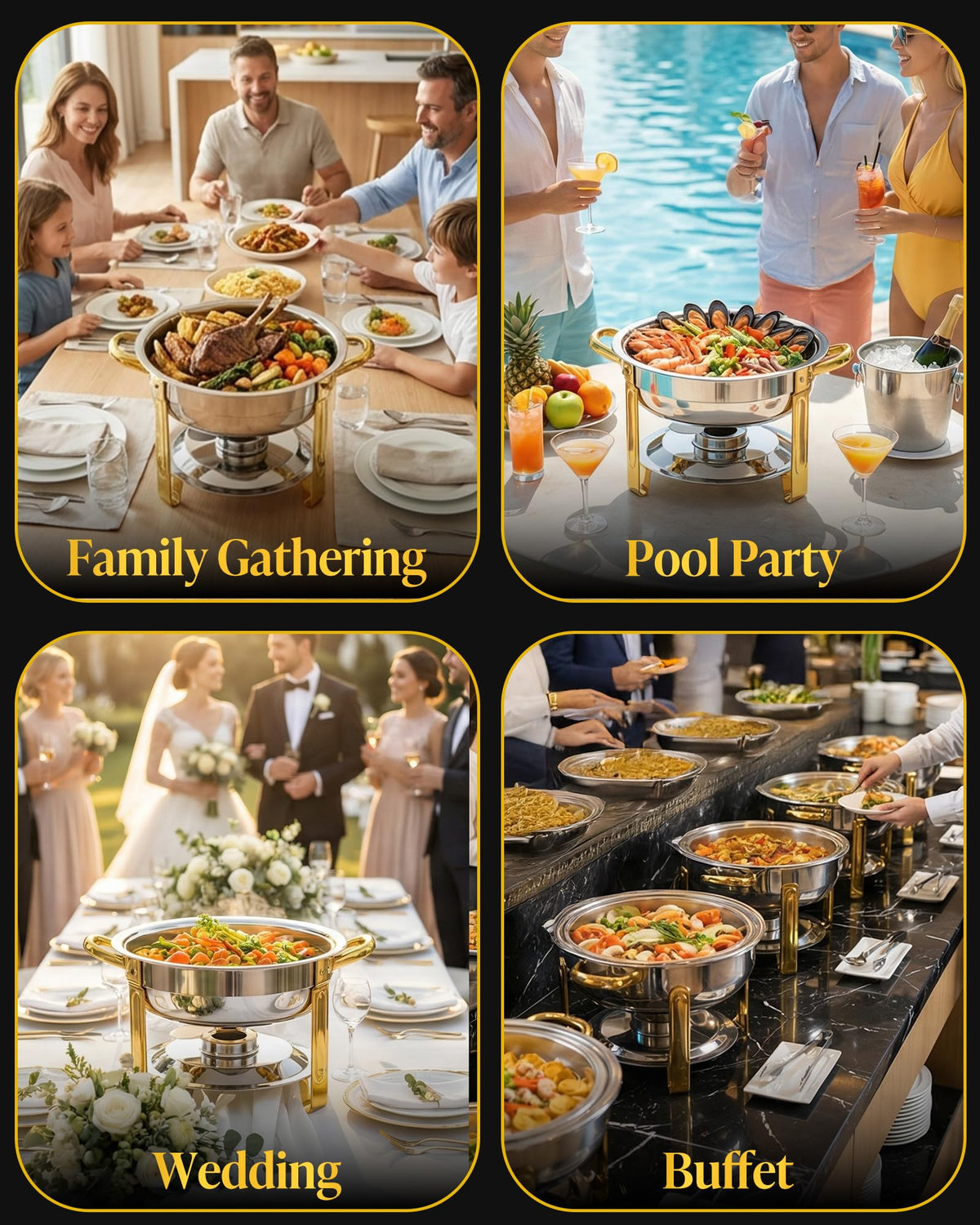 Frizoky 6QT chafing dish in catering setup suits hotels and restaurants