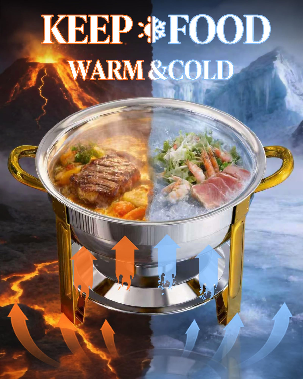 Frizoky four-pack chafing dish set for seamless catering setups